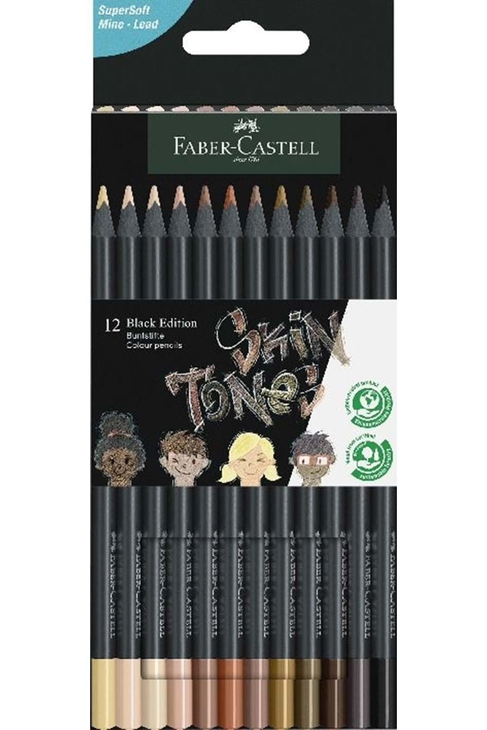 Faber Castell Black Edition Kuru Boya 12 li