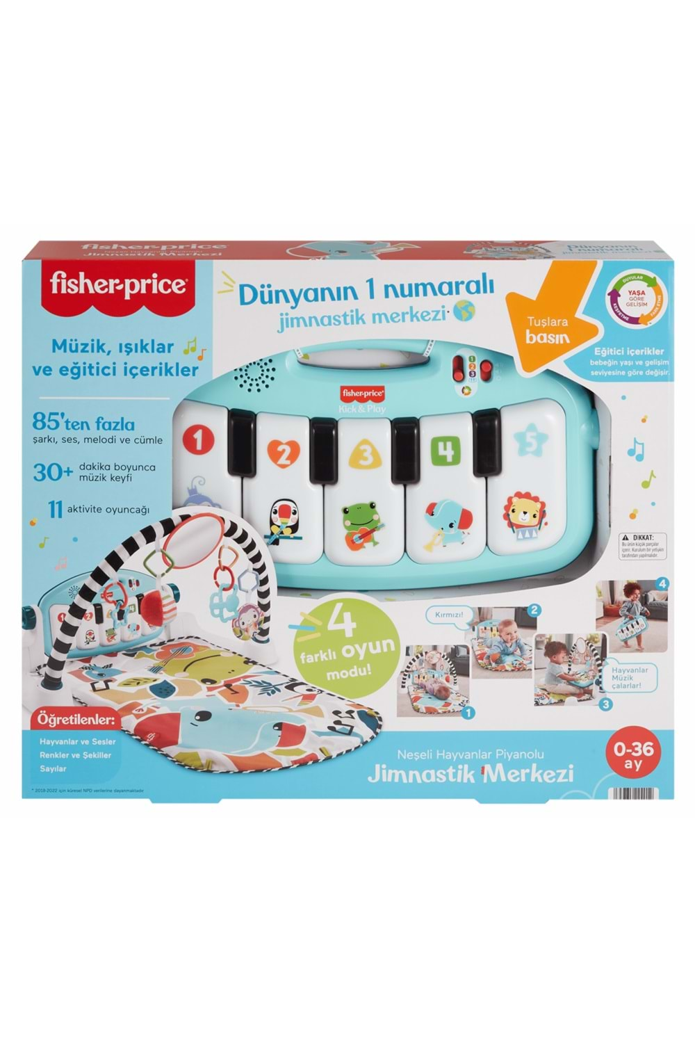 Fisher Price Neşeli Hayvanlar Piyanolu Jimnastik Merkezi HWY49