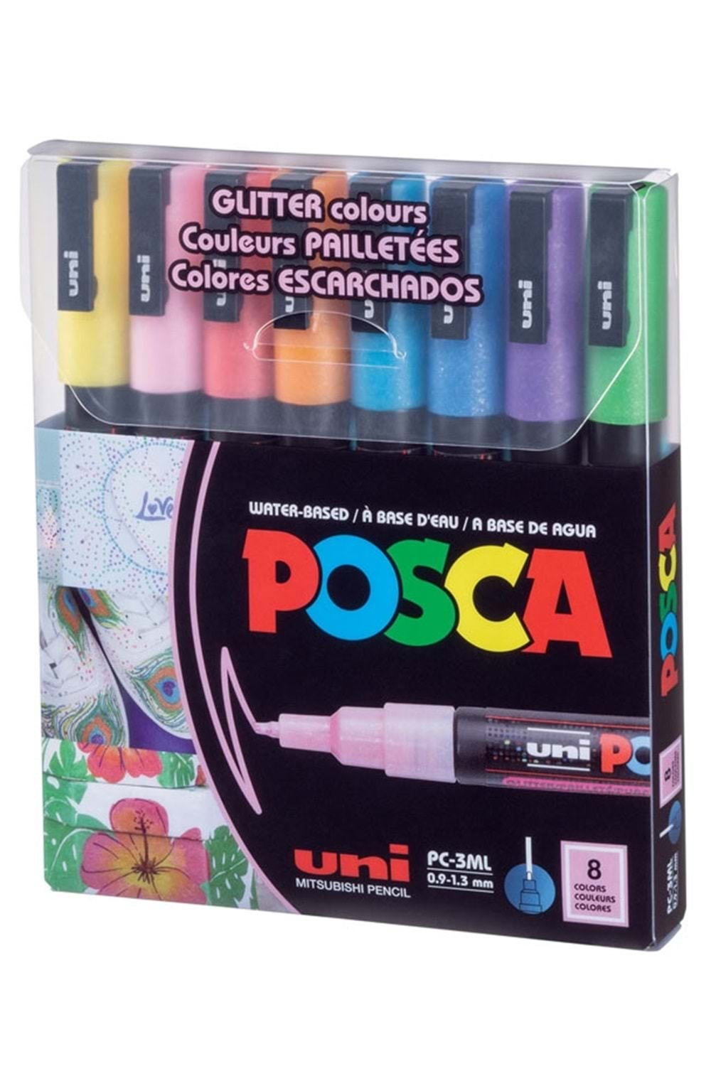 Uni Ball Posca Kalemi Simli 8 li PC3ML