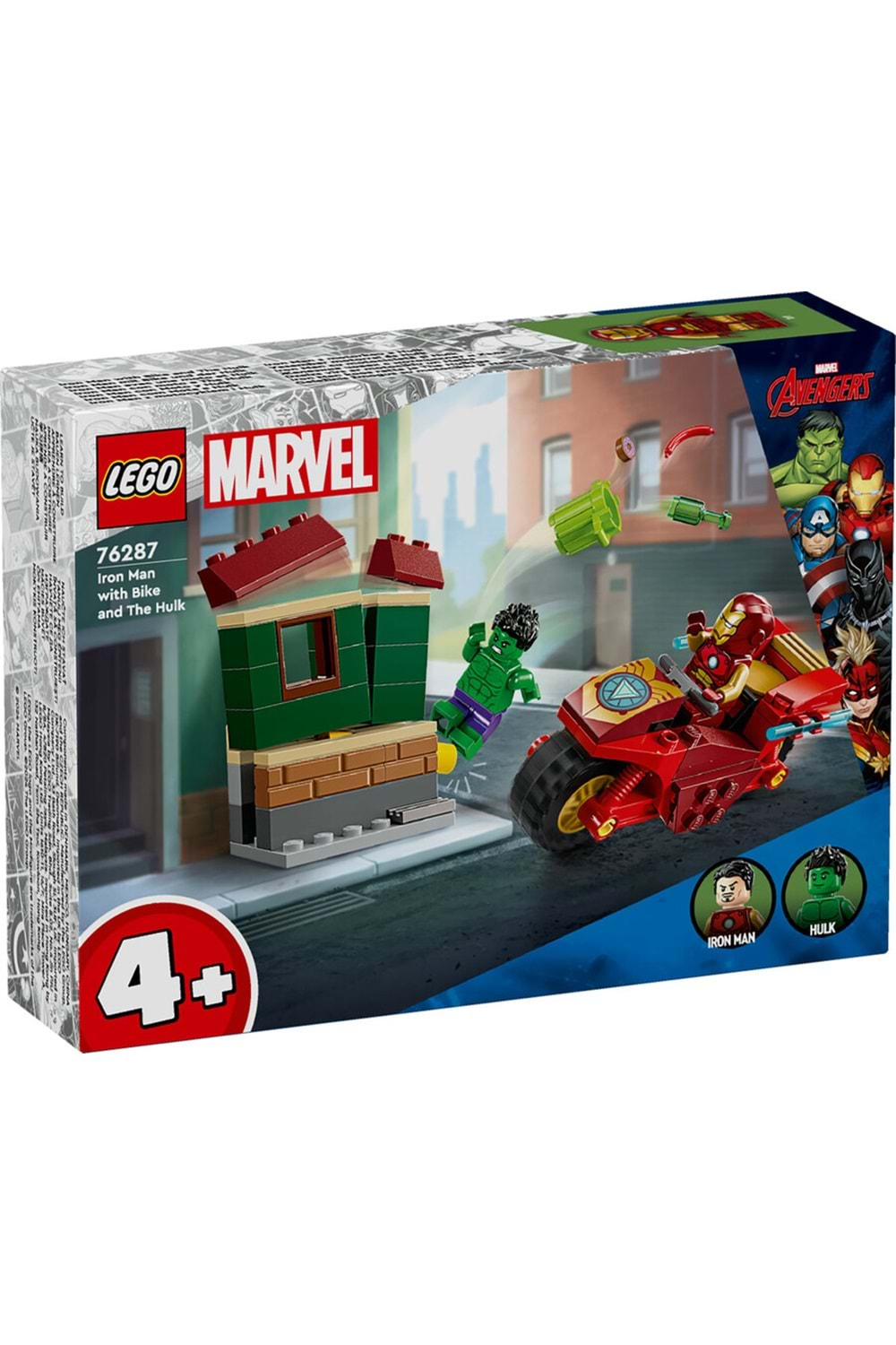 Lego Marvel Motosikletli Iron Man ve Hulk 76287