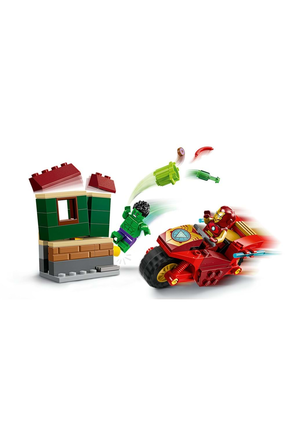 Lego Marvel Motosikletli Iron Man ve Hulk 76287