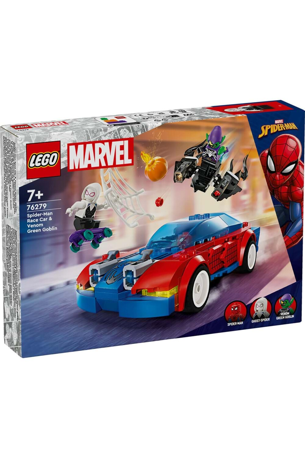 Lego Marvel Örümcek Adam Yarış Arabası ve Venom Green Goblin 76279