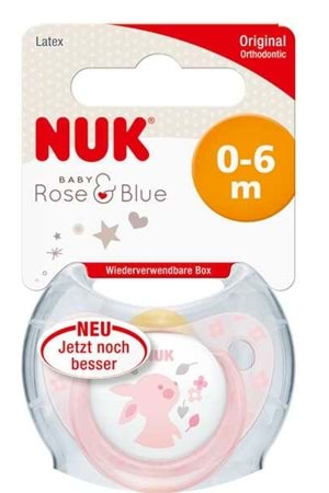 Nuk Rose Kauçuk Emzik Kutulu No:1 0-6 ay