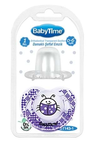 Baby Time Damaklı Desenli Şeffaf Emzik 0-6 ay BT143