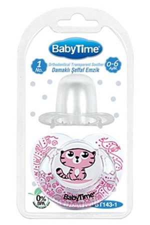 Baby Time Damaklı Desenli Şeffaf Emzik 0-6 ay BT143