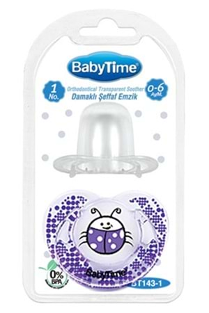 Baby Time Damaklı Desenli Şeffaf Emzik 18 ay+ BT145