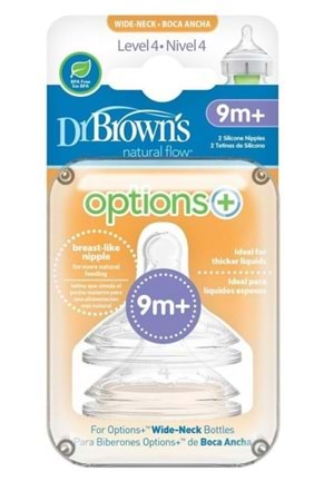 Dr Browns Options Geniş Ağız Silikon Biberon Emziği 2 Li 9 Ay+