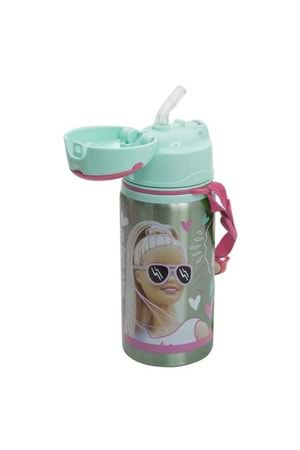 Barbie Çelik Suluk Pipetli 500 ml