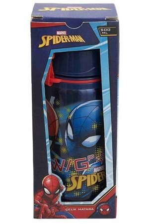 Spider Man Çelik Suluk Pipetli 500 ml