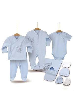 Bi Baby Organik Hastane Çıkışı 10 Parça Basic Mavi 63138