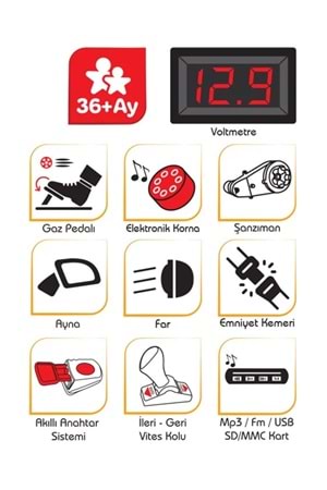 Pilsan Tery Bery 12 volt Uzaktan Kumandalı Akülü Araba 05 280