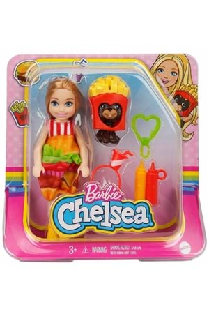 Barbie Kostümlü Chelsea ve Hayvancığı Hamburger Bebek GRP69