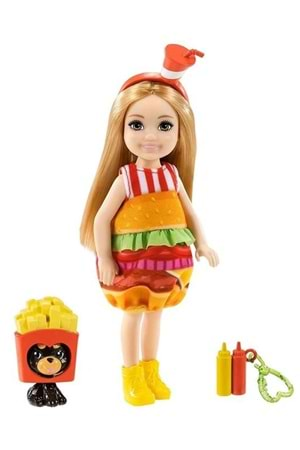 Barbie Kostümlü Chelsea ve Hayvancığı Hamburger Bebek GRP69