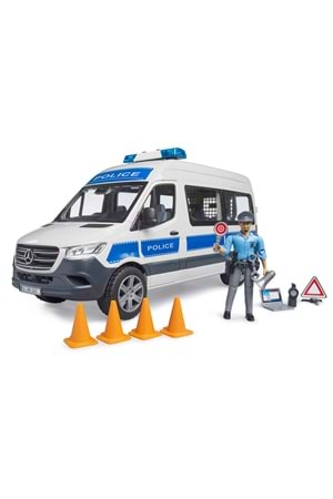 Bruder MB Sprinter Polis Minibüsü, Sürücüsü ve Aksesuarları 02683