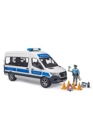 Bruder MB Sprinter Polis Minibüsü, Sürücüsü ve Aksesuarları 02683