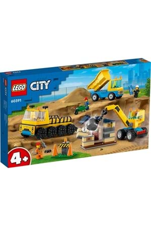 Lego City İnşaat Kamyonları ve Yıkım Gülleli Vinç 60391