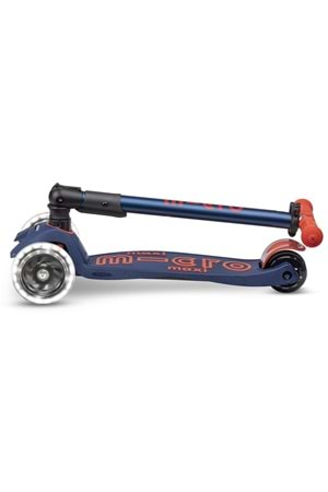 Micro Scooter Maxi Deluxe Foldable Navy Red Işıklı Teker MMD133