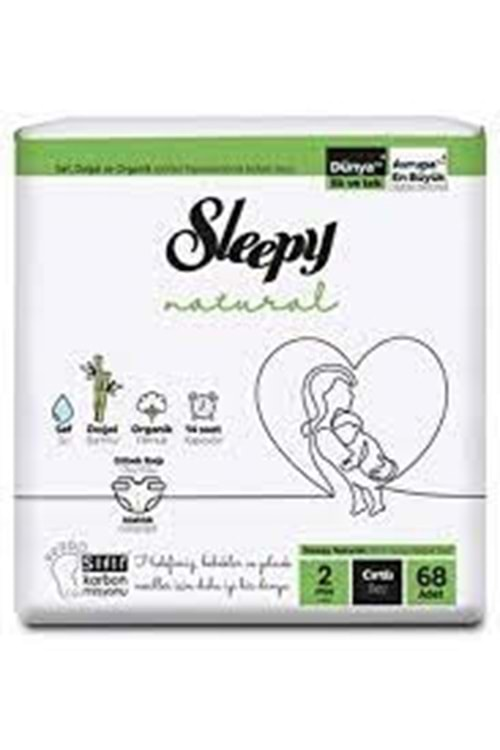 Sleepy Natural Bebek Bezi 2 No 3-6 kg 68 li Jumbo Paket