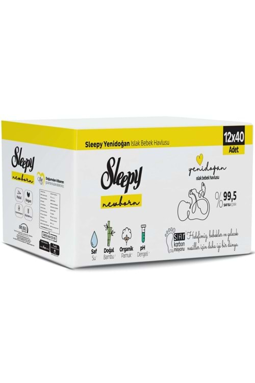 Sleepy Yenidoğan Islak Mendil 12x40lı