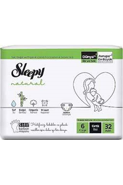 Sleepy Natural Bebek Bezi 6 no 15-25kg 32 li Jumbo Paket