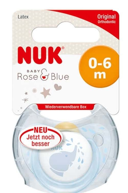 Nuk Blue Kauçuk Emzik Kutulu No:1 0-6 ay