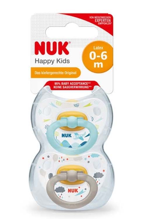 Nuk Happy Kids Kauçuk İkili Emzik Kutulu No:1 0-6 ay