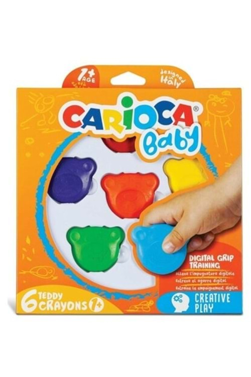 Carioca Baby Teddy Crayons 6'lı +1 Yaş 42956