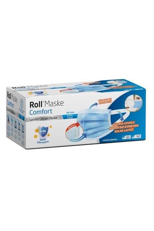 Roll Maske Comfort Cerrahi Maske 50 li