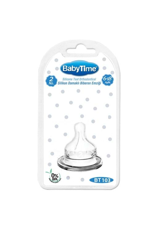 Baby Time Silikon Geniş Ağız Biberon Emziği 6-18 ay BT103