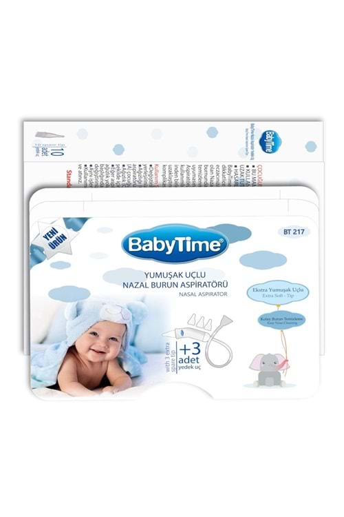 Baby Time Yumuşak Uçlu Nazal Burun Aspiratörü + 10 lu Yedek Uç