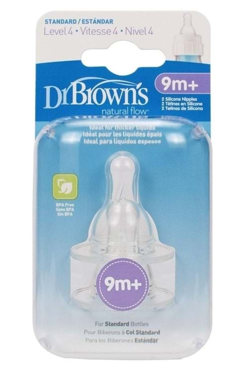 Dr Browns Options Dar Ağız Silikon Biberon Emziği 2Li 9 Ay+