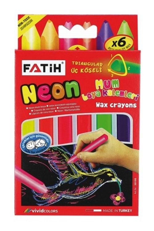 Fatih Neon Wax Crayon Jumbo Mum Boya 6 Renk 50190