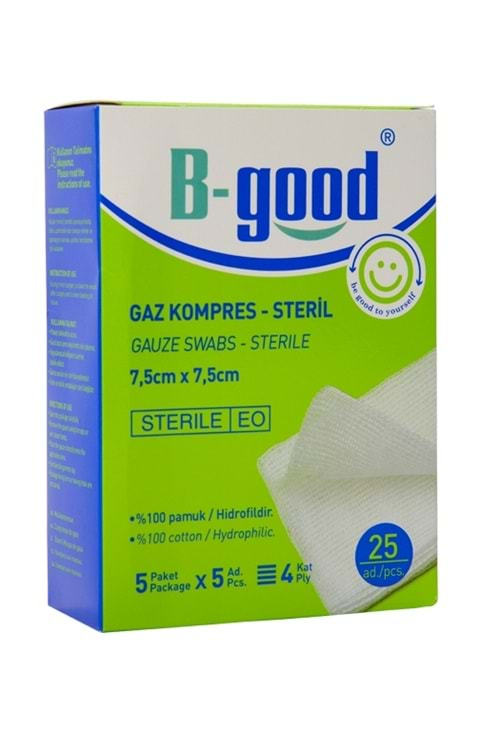 B Good Gaz Kompres Steril 7,5x7,5 cm 25 li Paket