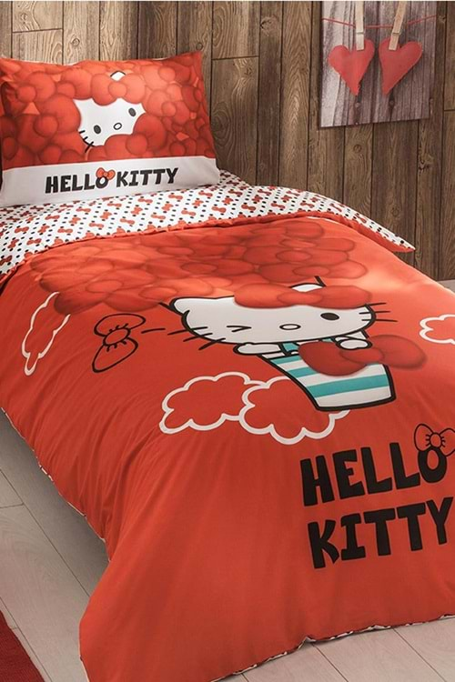 Taç Hello Kitty Tek Kişilik Nevresim Takımı