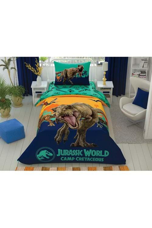 Taç Jurassic World Camp Tek Kişilik Nevresim Takımı