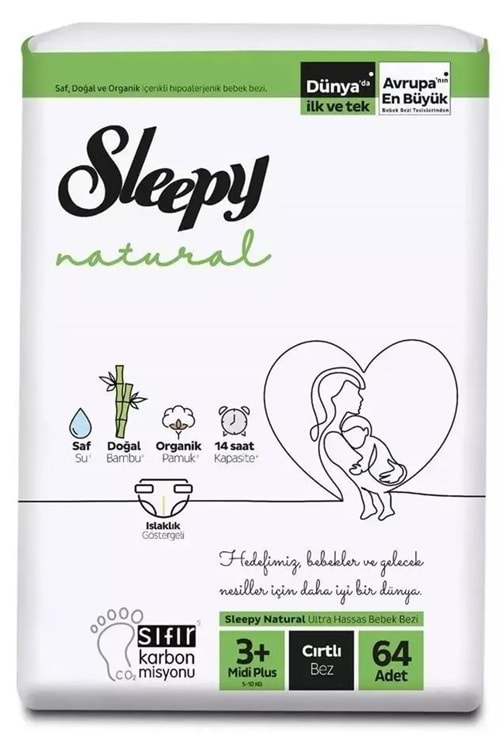 Sleepy Natural Bebek Bezi 3+ No 5-10 kg 64lü