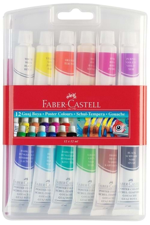 Faber Castell Tüp Guaj Boya 12 li 5170121011