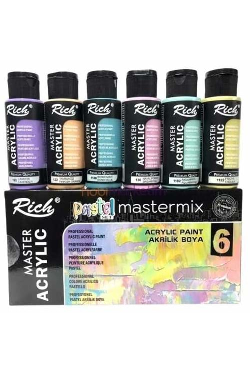 Rich Akrilik Boya Master Mix Pastel 6 lı 06011408