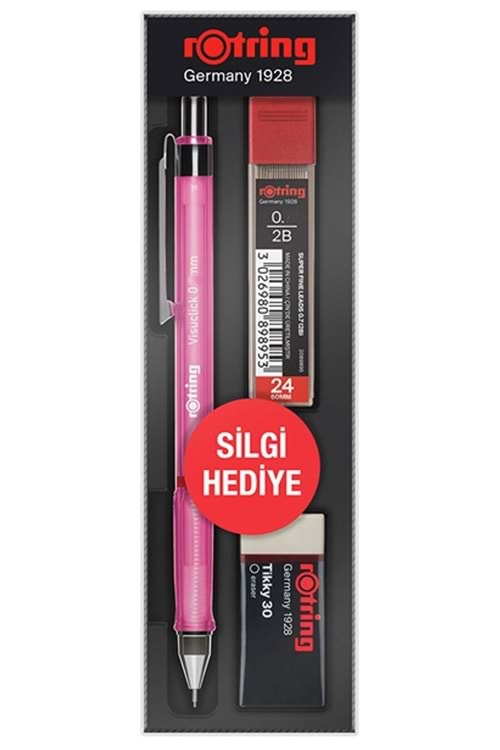 Rotring Visuclick Kalem+Min+Silgi 0.5 mm Pembe