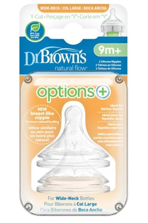 Dr Browns Options Geniş Ağız Silikon Biberon Emziği 2 Li 9 Ay+