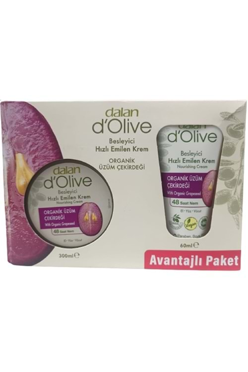 Dalan Dolive 300 Ml + 60 Ml Üzüm Çekirdeği Bakım Kremi