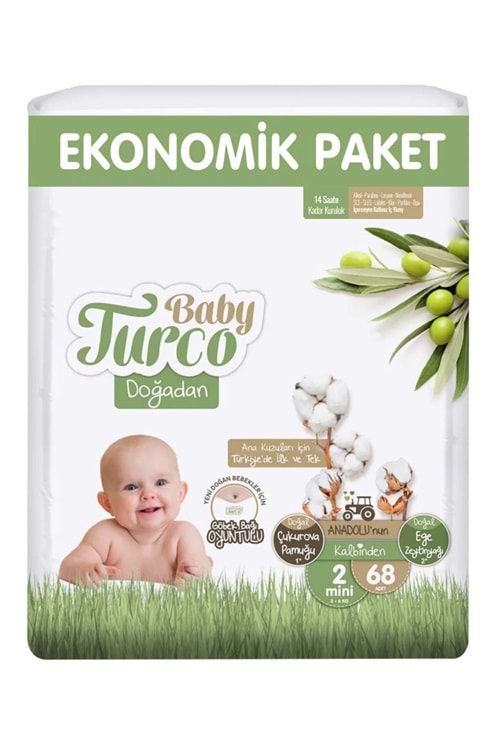 Baby Turco Doğadan Bebek Bezi Ekonomik Paket 2 68 li 3-6 kg