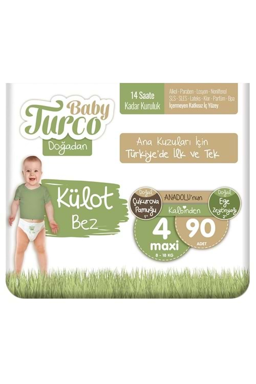 Baby Turco Doğadan Külot Bez Avantaj Paket 4 90 lı 8-14 kg