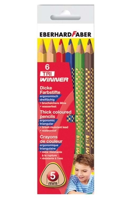 Eberhard Faber Tri Winner Jumbo Kuru Boya 6 lı 518406