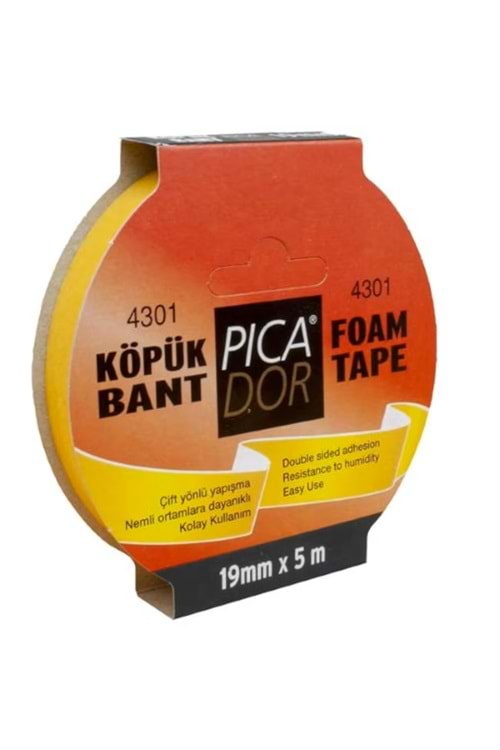 Picador Çift Taraflı Köpük Bant 19 mm x 5 m 4301