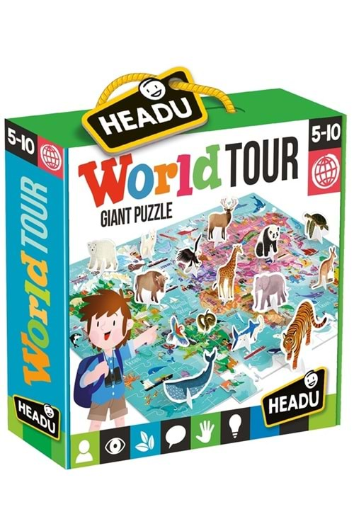 Headu Dünya Turu Puzzle 5-10 yaş MU26258