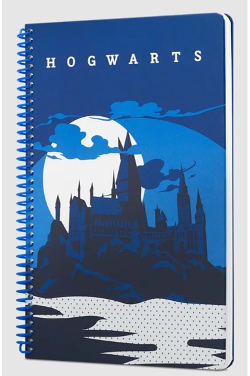 Harry Potter Hogwarts Spiralli Defter Lacivert Kareli