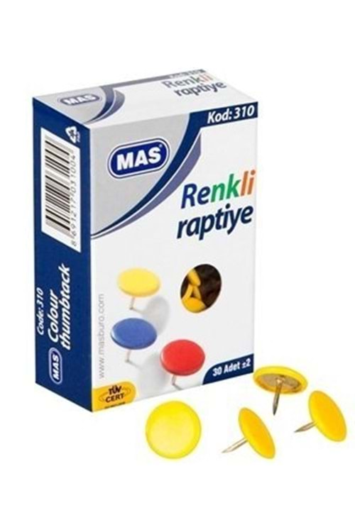 Mas Renkli Raptiye 30 Adet 310