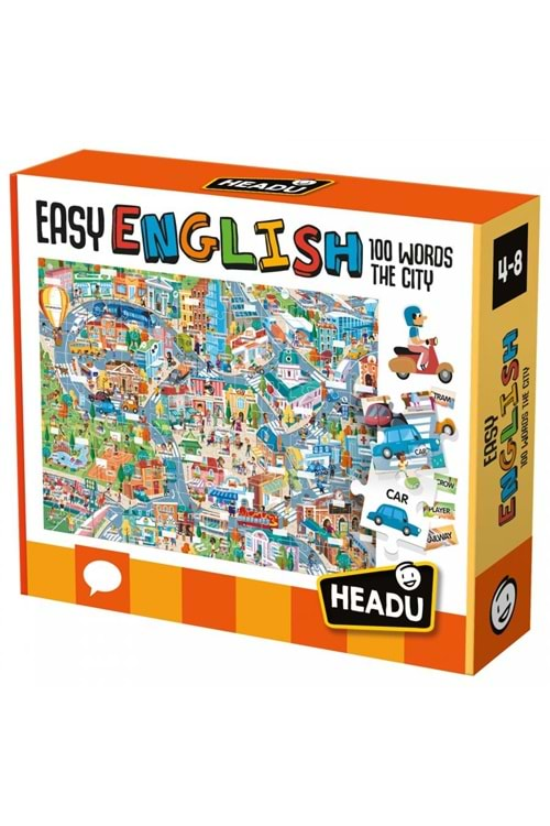 Headu 100 İngilizce Kelimeli Şehir Puzzle 4-8 Yaş IT2100