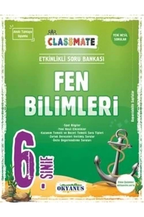 6. Sınıf Fen Bilimleri Etkinlikli Classmate Soru Bankası